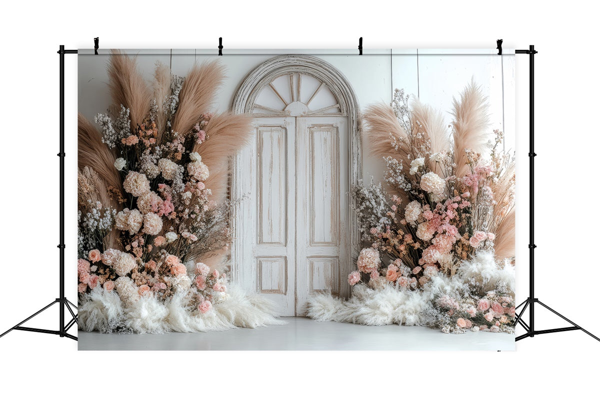 Floraler Hintergrund Cremig Rosa Florale Eleganz Hintergrund BRP2-84