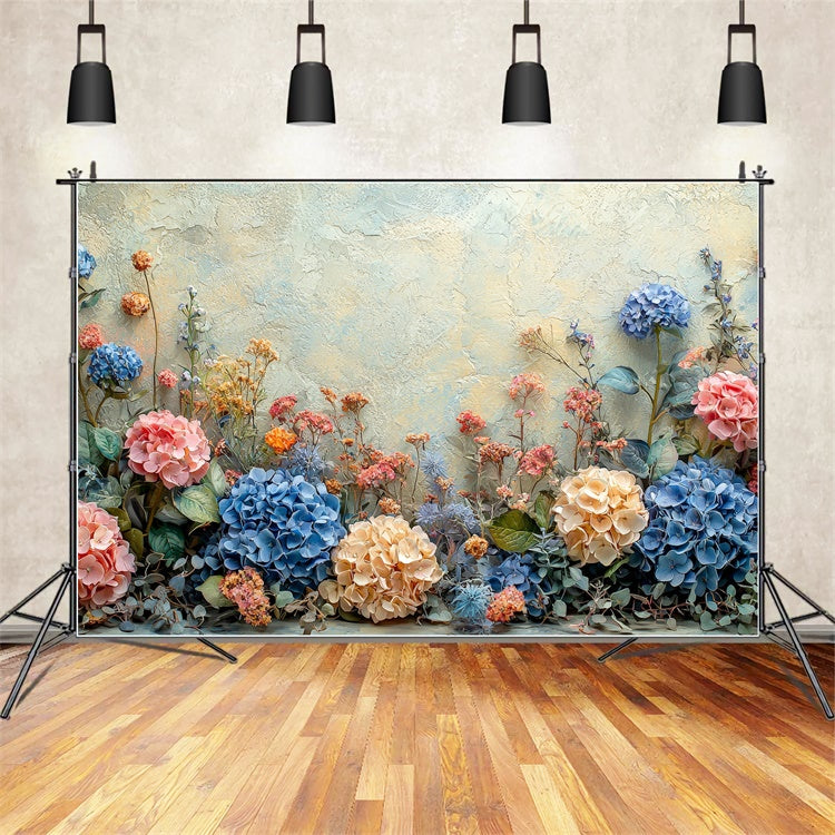 Blumen Fotokulisse Romantische Hortensien Arrangement Kulisse BRP2-97