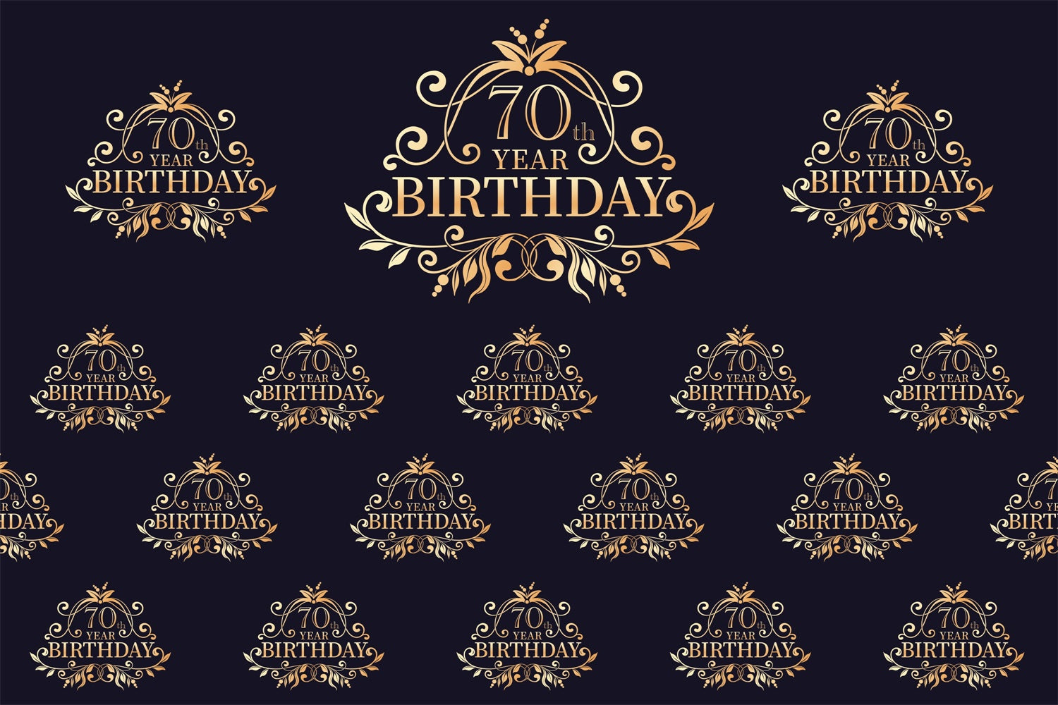 Individuell gestaltete Geburtstagskulisse Elegant Gold Schwarz 70. Hintergrund BRP3-104