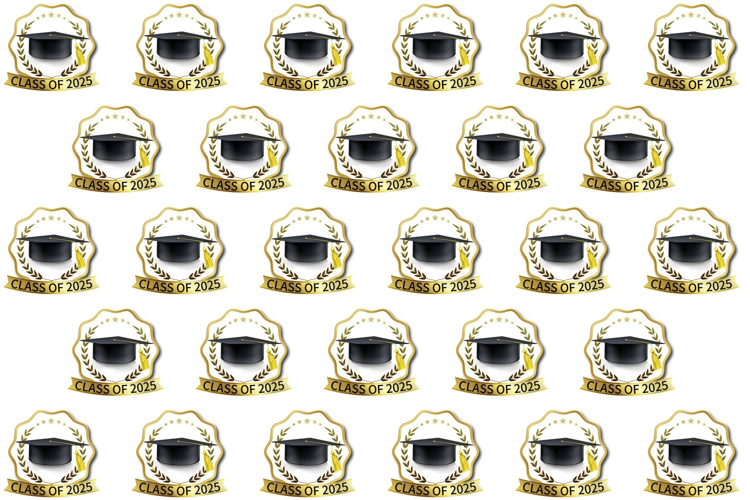 Personalisierte Graduation Backdrops Klassisch Gold Emblem Graduation Party Backdrop BRP3-11