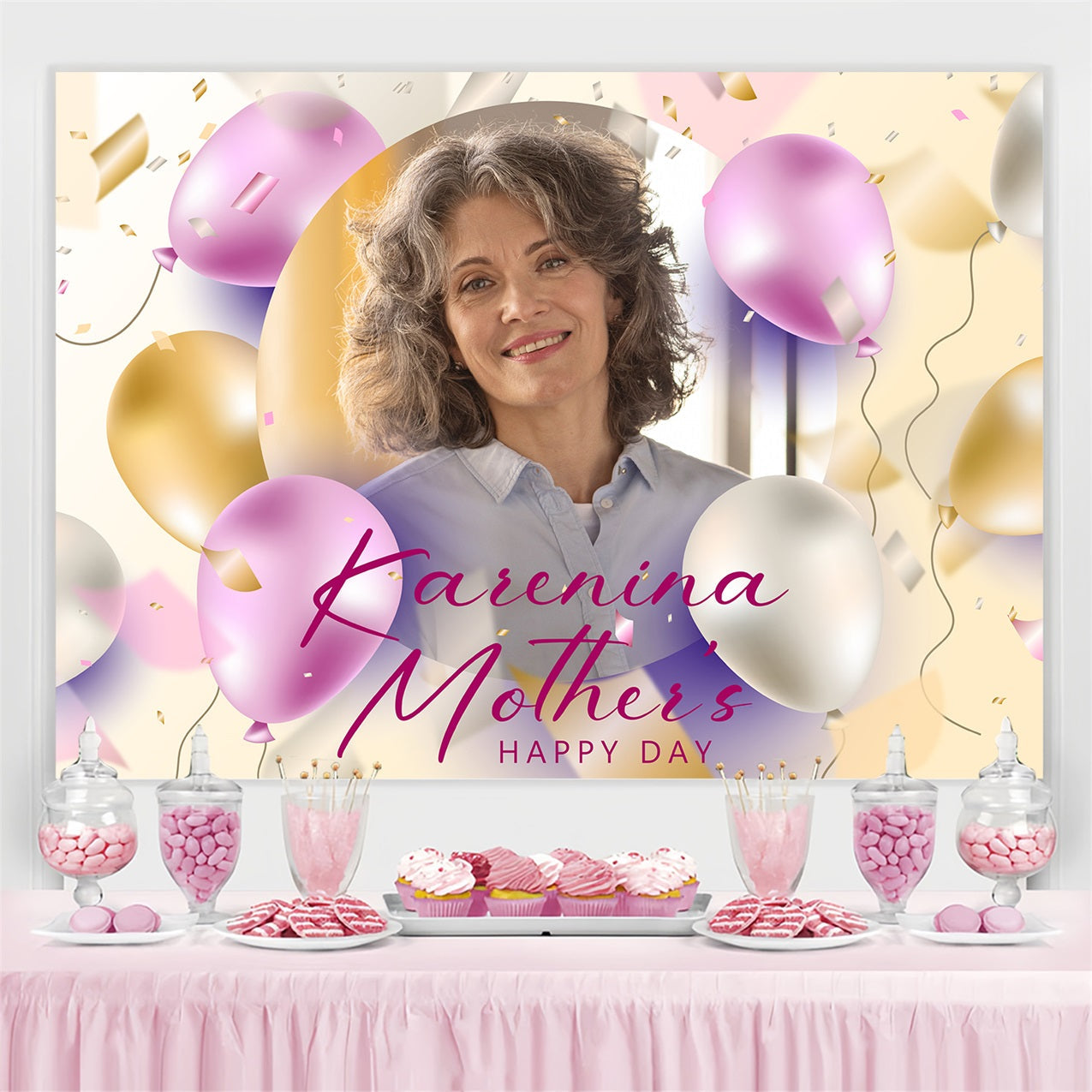 Muttertag Backdrop Ballon Feier Personalisierte Backdrop BRP3-113