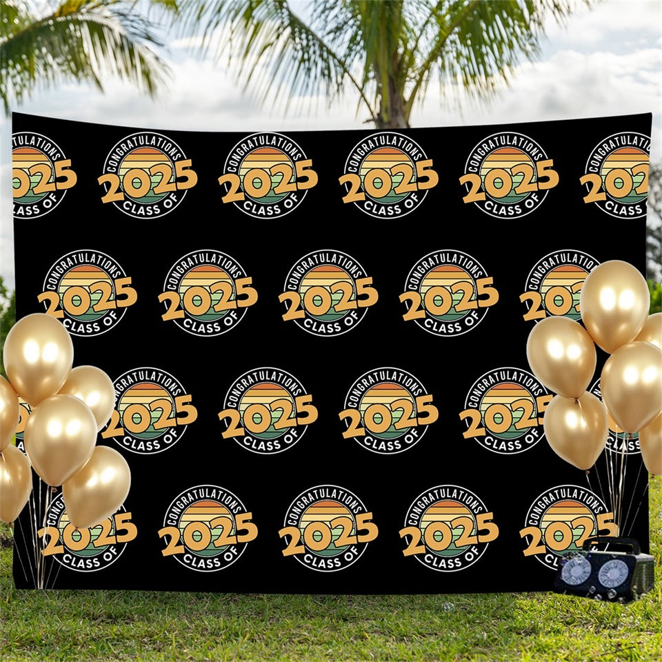 Personalisierte Graduation Backdrop Retro Kreis Design Graduation Party Backdrop BRP3-12