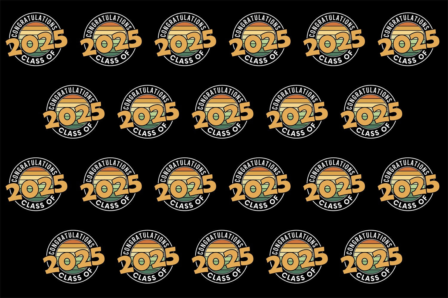 Personalisierte Graduation Backdrop Retro Kreis Design Graduation Party Backdrop BRP3-12