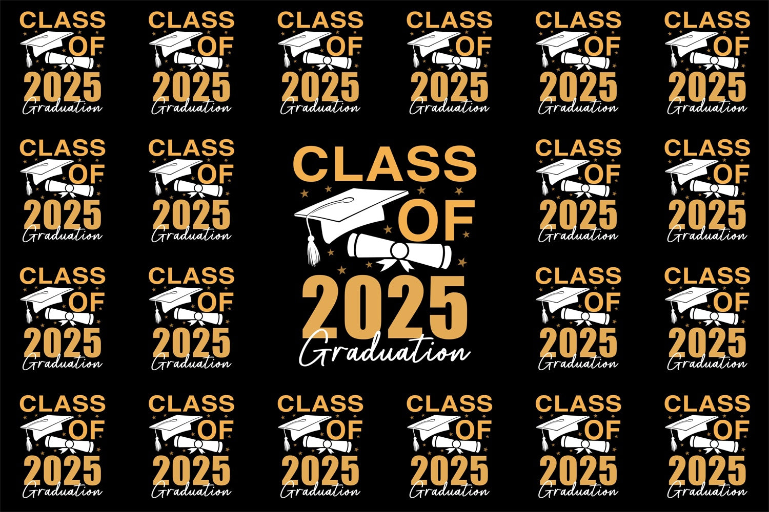 Personalisierte Kulissen für die Abschlussfeier Elegantes Gold Kulissen für die Abschlussfeier BRP3-13