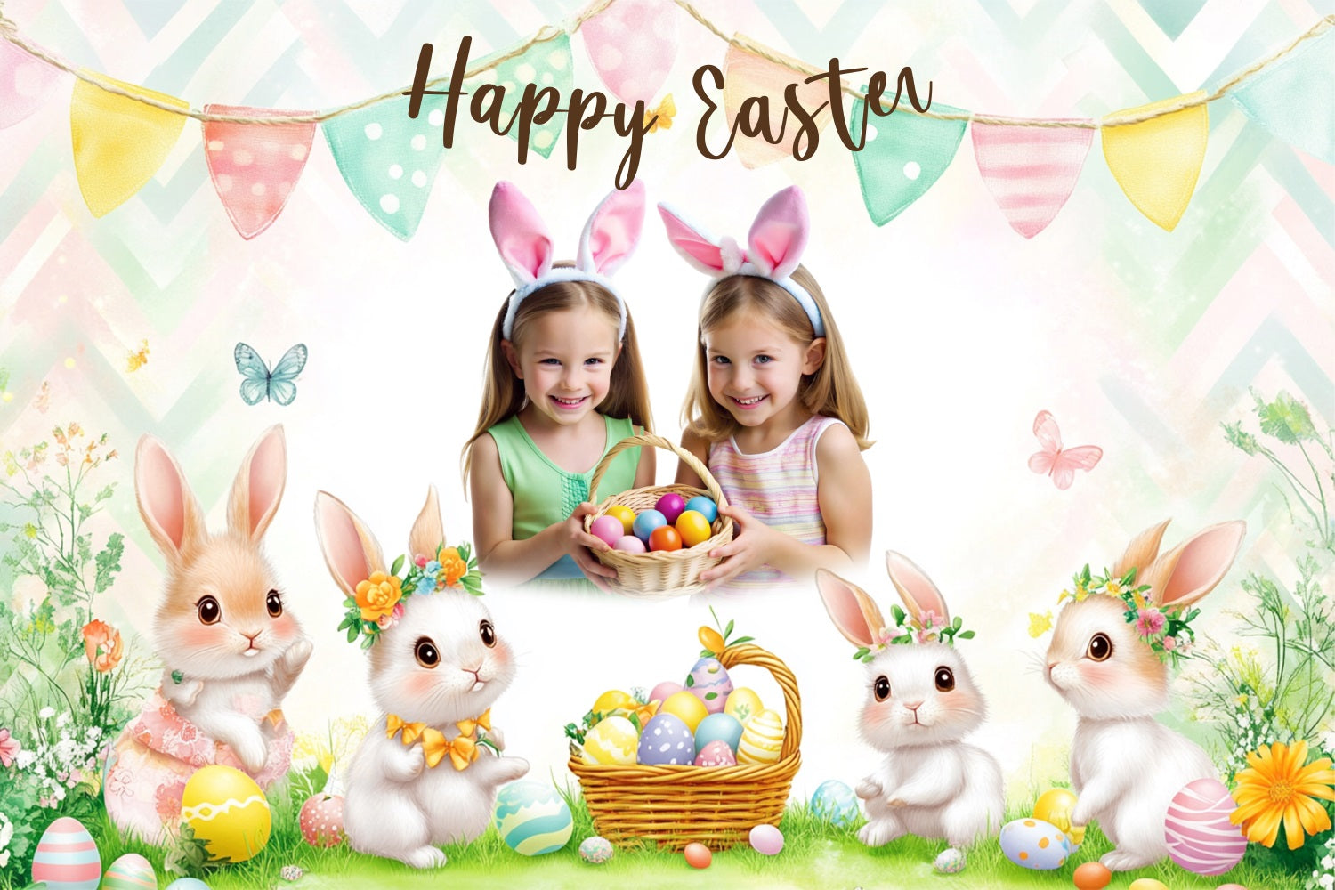 Ostern Bunny Backdrop Bunny Party Feier benutzerdefinierte Hintergrund BRP3-177