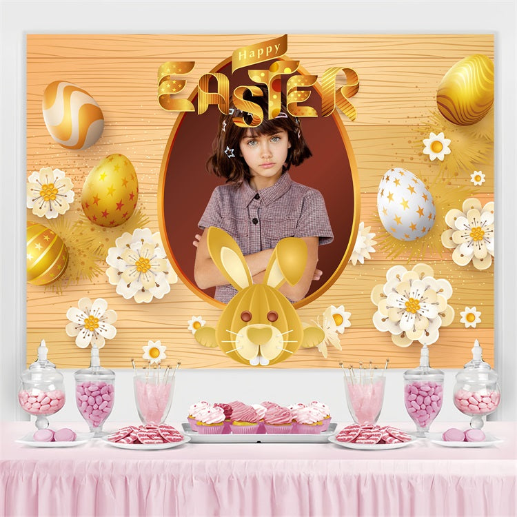 Ostern Thematische Kulisse Goldener Hase Dekoration Personalisierte Kulisse BRP3-179