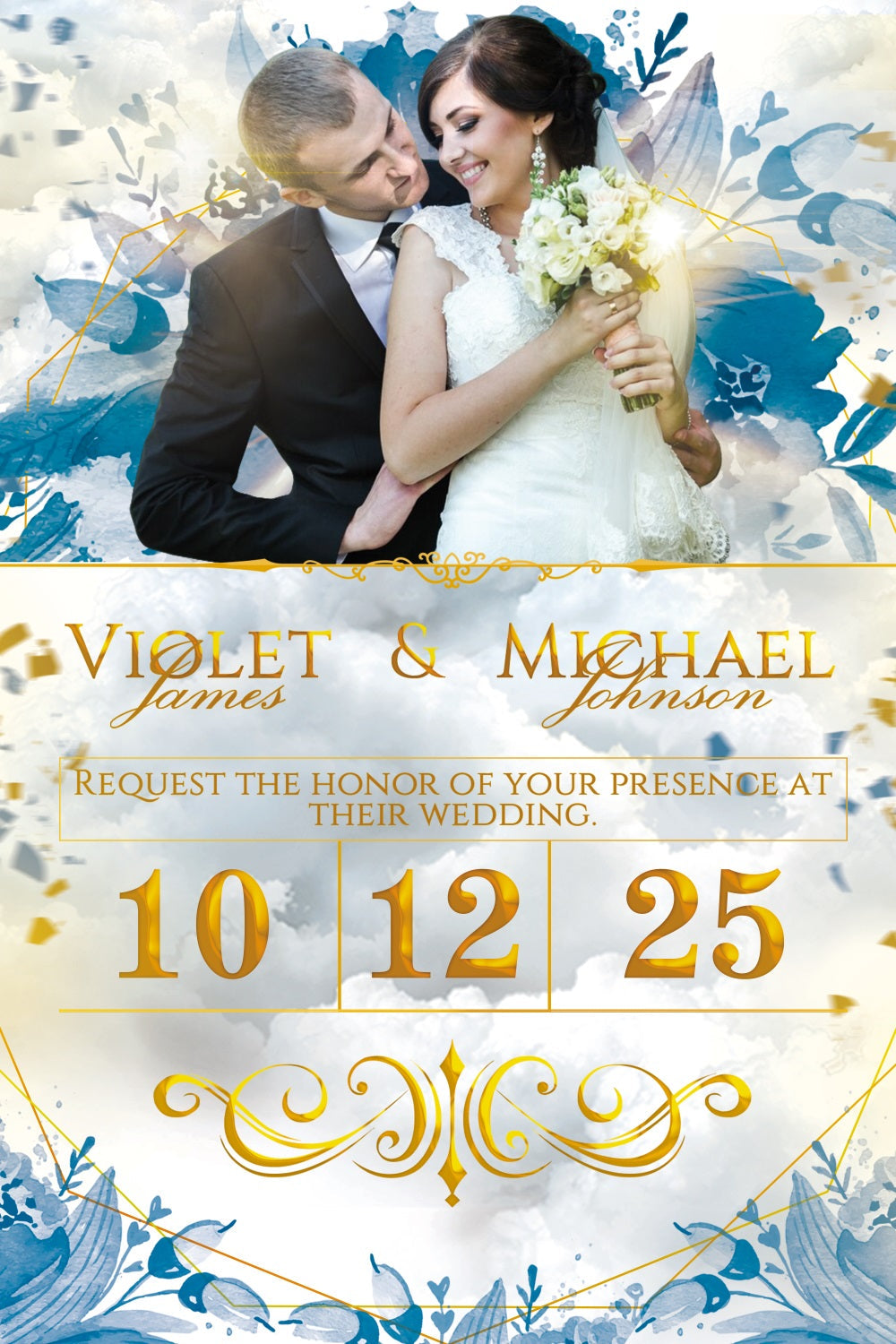 Hochzeit Fotokulisse Ideen Wolken Blumen Traum Personalisierte Kulisse BRP3-199