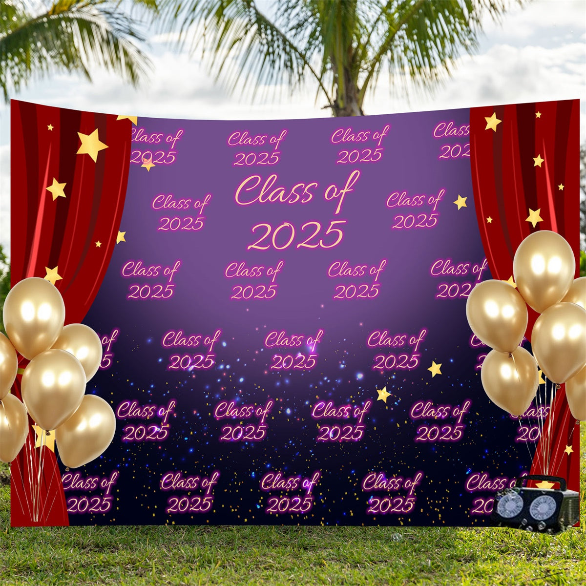 Personalisierte Graduation Backdrops Sternennacht 2025 Graduation Party Backdrop BRP3-2