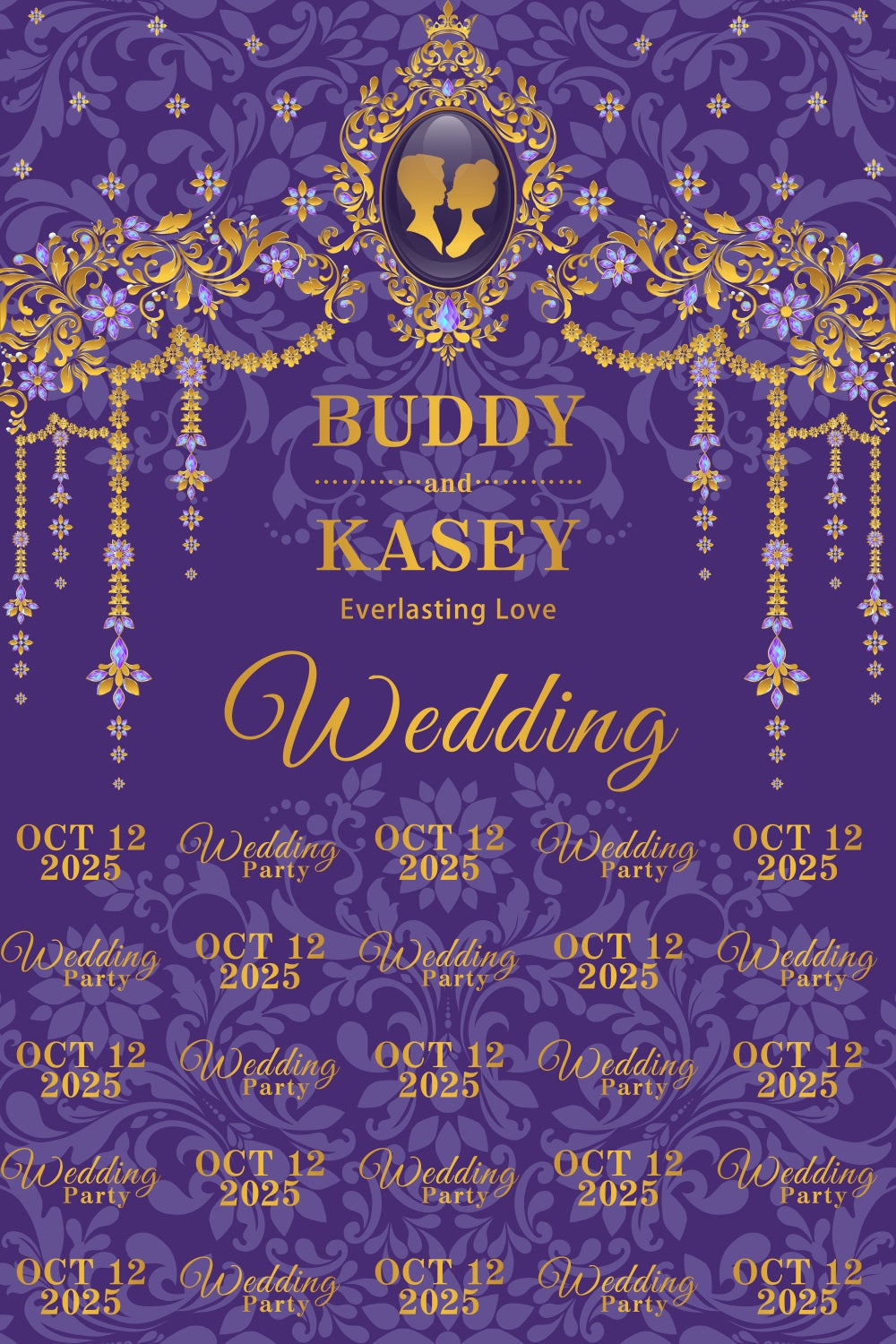 Hochzeit Backdrops Purple Repeat Celebration Custom Backdrop BRP3-201