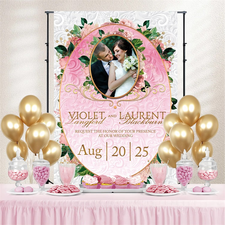 Hochzeit Backdrop Ideen Ornate Pink Frame Individuelles Backdrop BRP3-212