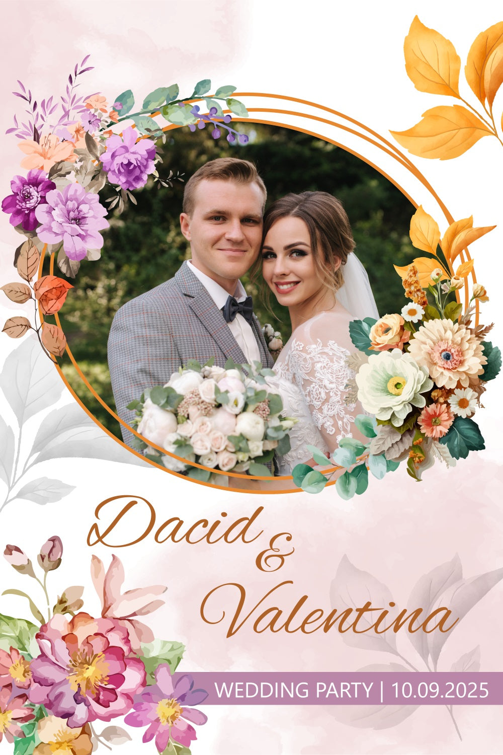 Hochzeit Fotokulisse Liebe Kreis Kranz Personalisierte Kulisse BRP3-213