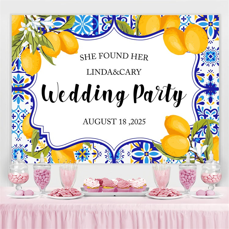 Hochzeit Backdrop Ideen Zitrone Blumenmuster Customized Backdrop BRP3-218