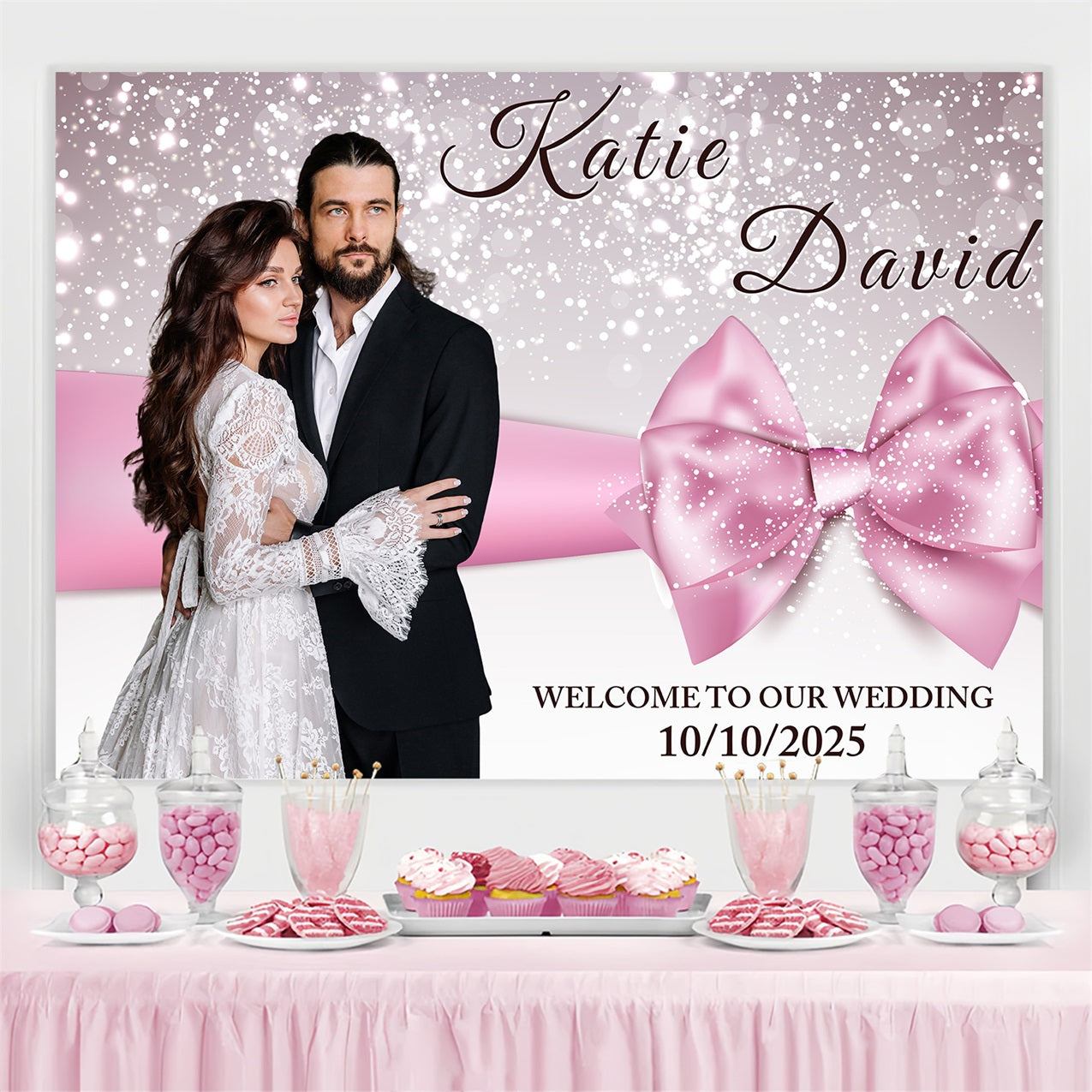 Hochzeit Backdrop Design Blush Pink Individuelles Backdrop BRP3-224