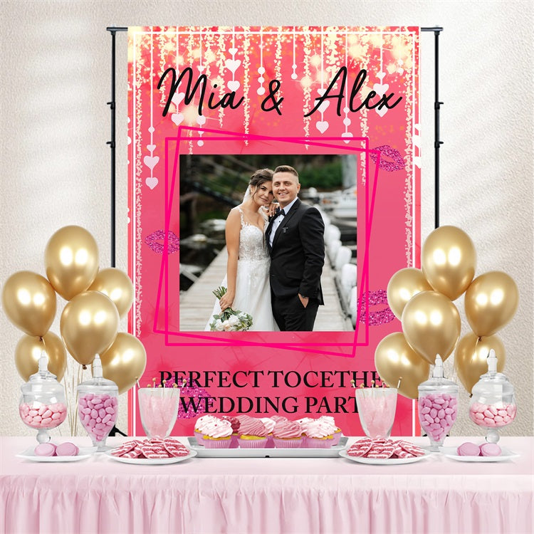 Hochzeit Backdrops Rosa Glitter Individuelles Backdrop BRP3-225