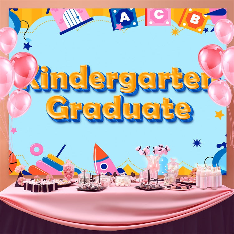 Vorschulabschluss-Hintergrundkulisse Vorschulkindergarten-Abschlussparty-Hintergrundkulisse BRP3-23