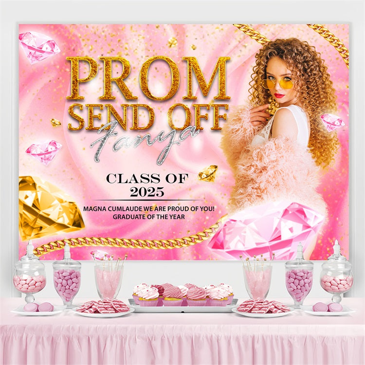 Abschlussball-Hintergrund Glitzer Diamanten Personalisierte Party Abschlussfeier Hintergrund BRP3-242