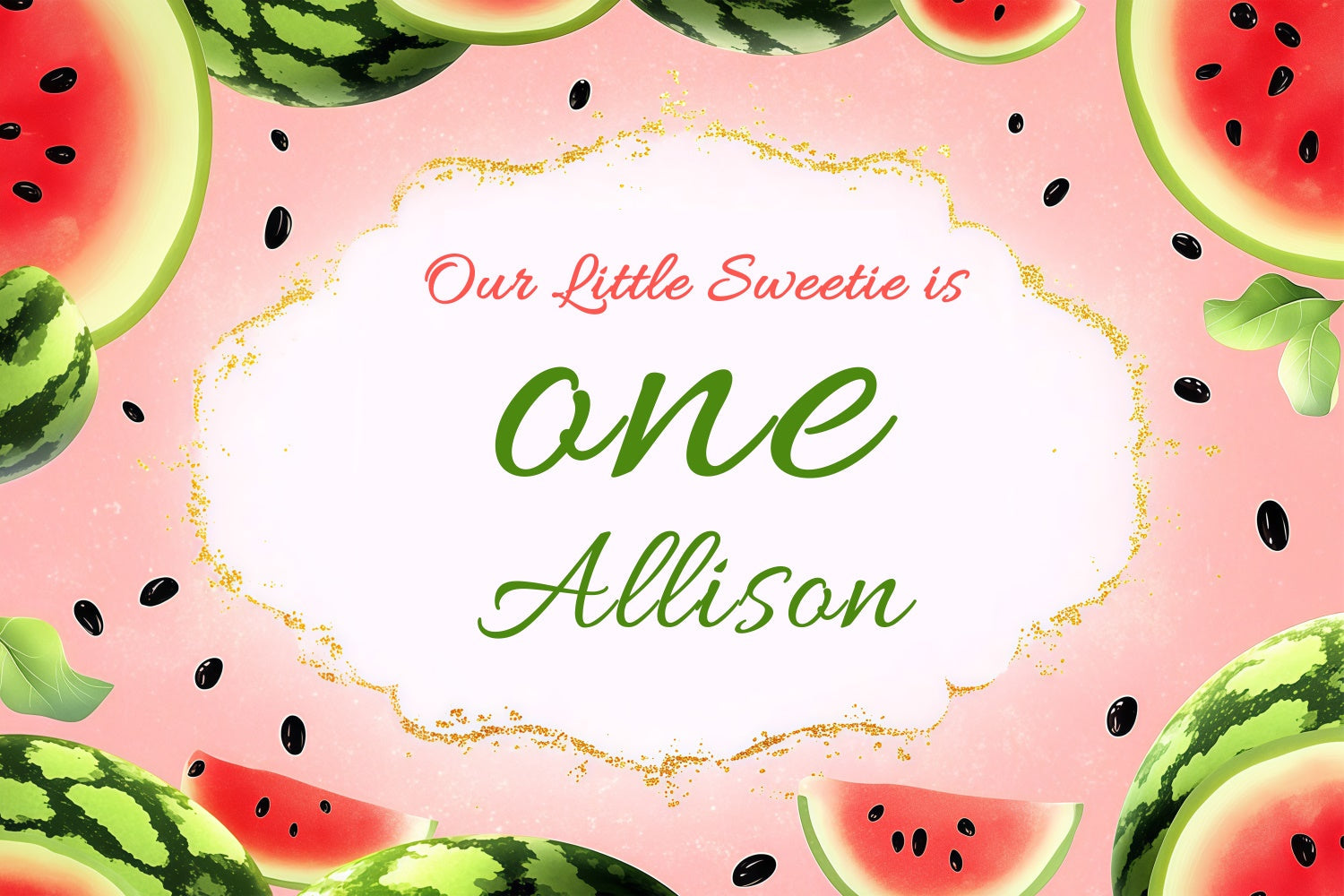 Personalisierte 1st Geburtstag Backdrop Süß Watermelon Thema Backdrop BRP3-247
