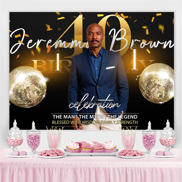 Personalisierte 40th Geburtstag Backdrop Disco Ball Elegant Backdrop BRP3-250