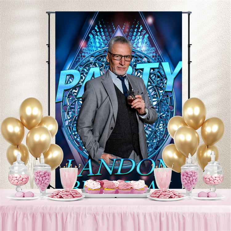 Benutzerdefinierte Geburtstag Party Backdrop Cool Blau Gentleman Backdrop BRP3-256