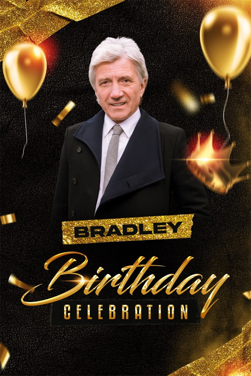 Benutzerdefinierte Made Geburtstag Backdrops Klassisch Golden Ballon Backdrop BRP3-262