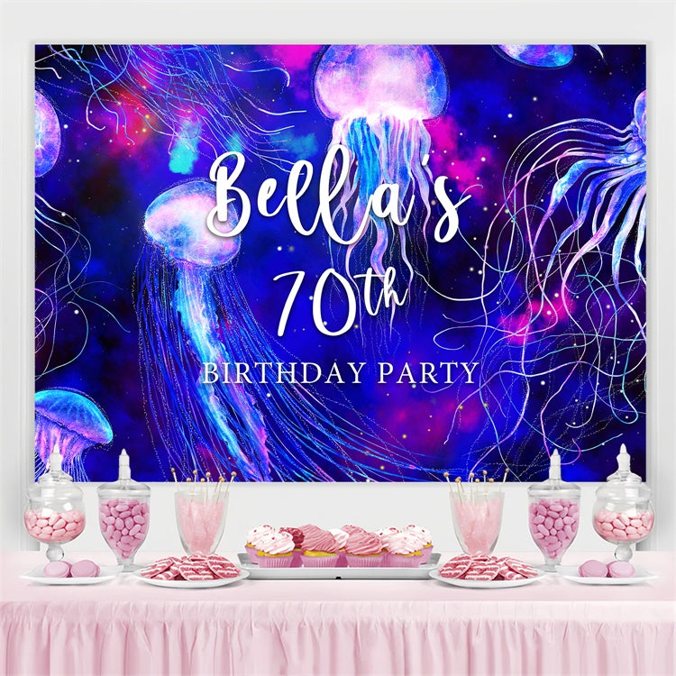 Benutzerdefinierte Geburtstag Backdrops Mystical Jellyfish Fantasy 70th Backdrop BRP3-265