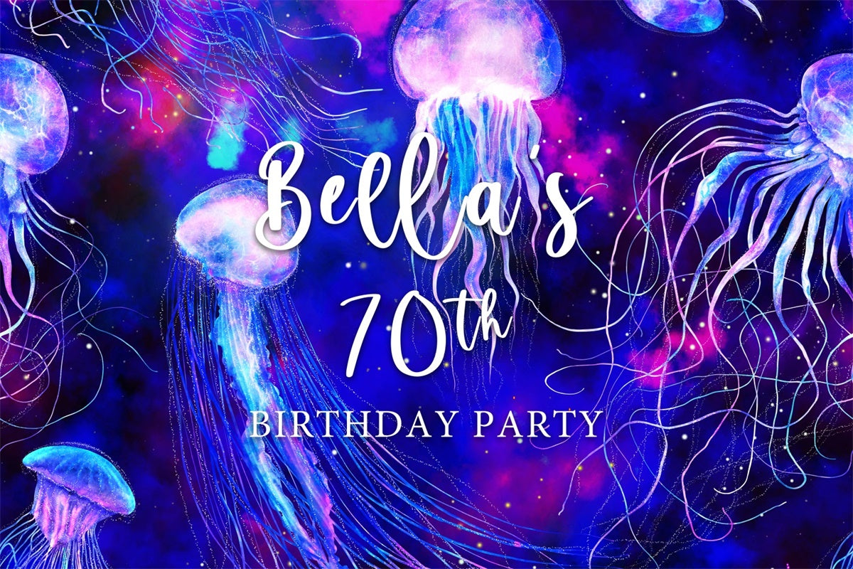Benutzerdefinierte Geburtstag Backdrops Mystical Jellyfish Fantasy 70th Backdrop BRP3-265
