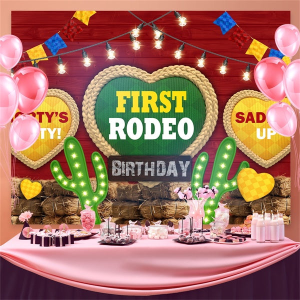 Geburtstag Backdrop Personalisierte Wild West Neon Lights Backdrop BRP3-32