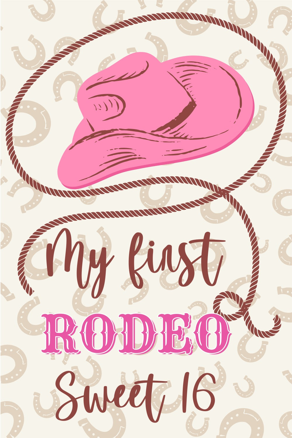 Individuell angefertigte Geburtstag Backdrops Sweet 16 Rodeo Cowgirl Backdrop BRP3-39