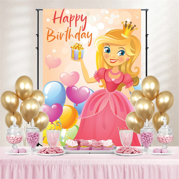 Customize Backdrop für Geburtstag Prinzessin Glam Ballon Backdrop BRP3-49