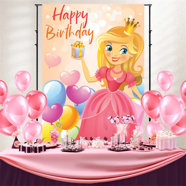 Customize Backdrop für Geburtstag Prinzessin Glam Ballon Backdrop BRP3-49