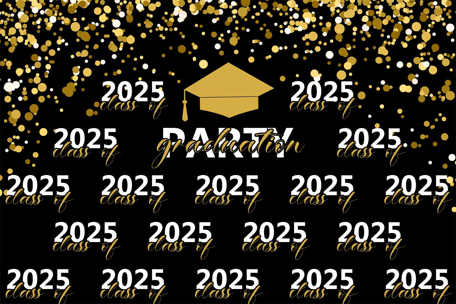 Personalisierte Graduation Backdrop Glänzend Gold Graduation Party Backdrop BRP3-5