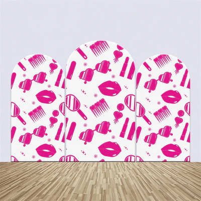 Personalisierte Geburtstag Backdrop Rosa Mode Icons Bogen Backdrop Kit BRP3-52