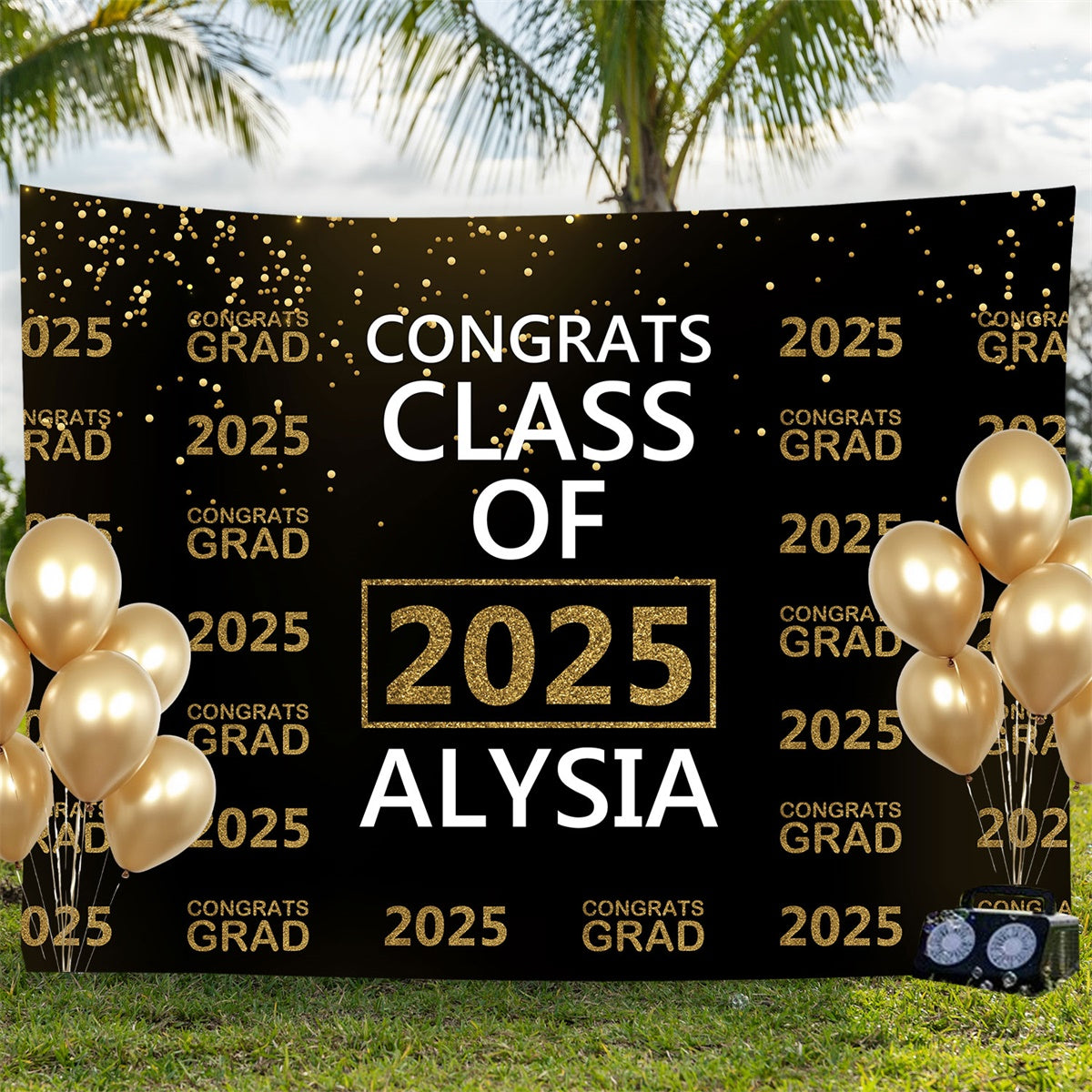 Custom Graduation Backdrop Glitter 2025 Zeremonie Graduation Party Backdrop BRP3-8