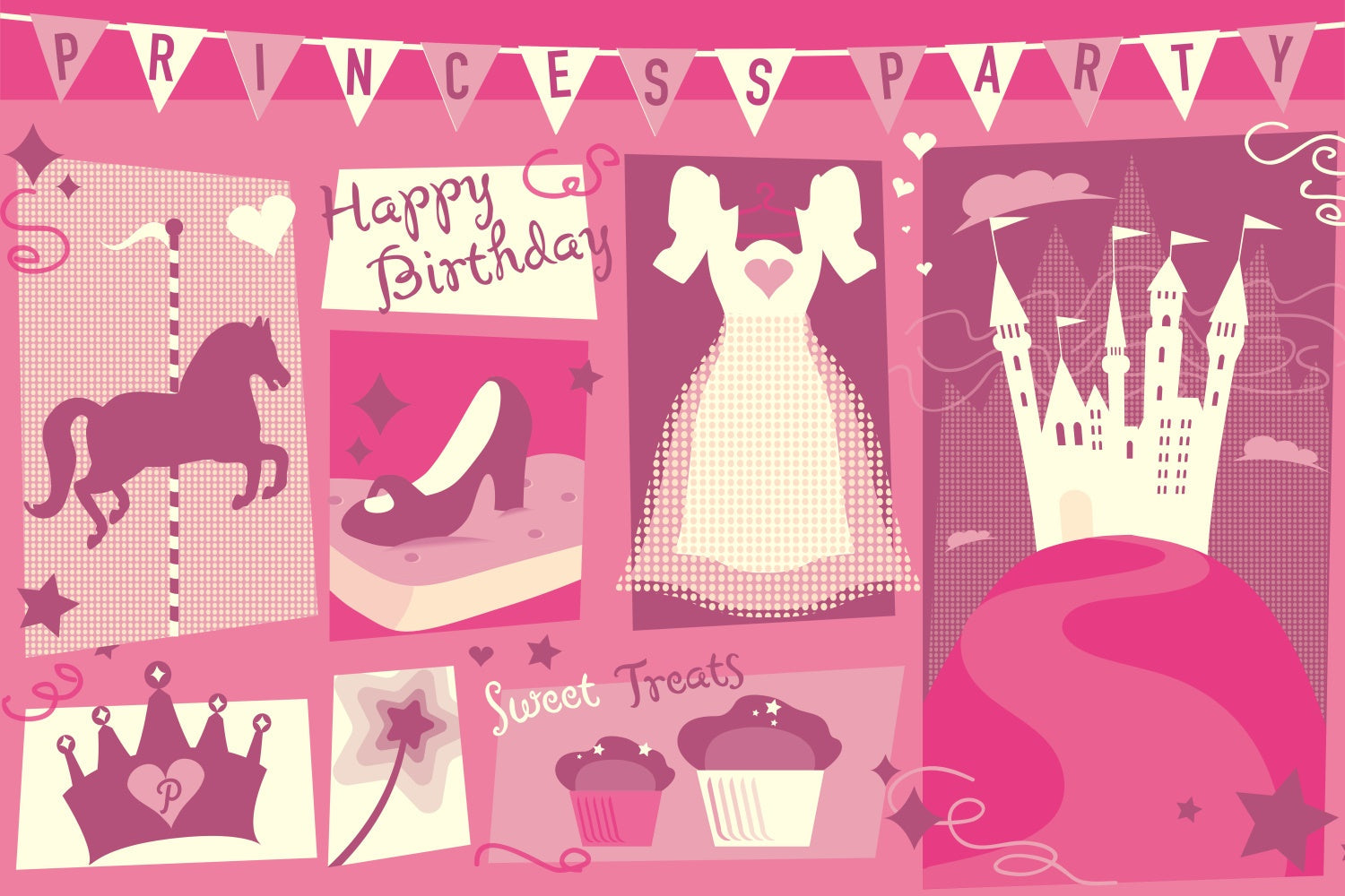 Personalisierte Geburtstagskulisse Elegant Rosa Feier Hintergrund BRP3-81