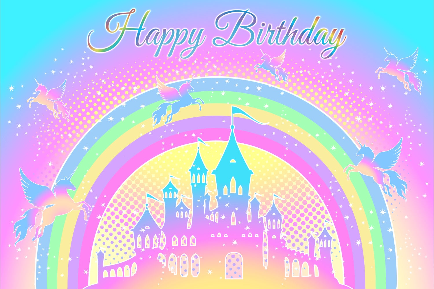Custom Made Geburtstag Backdrops Einhorn Schloss Magical Backdrop BRP3-83