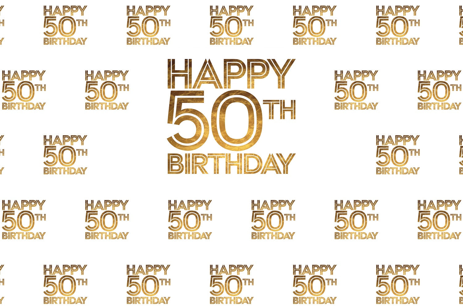 Personalisierte 50. Geburtstag Backdrop Luxuriöse Gold Happy Backdrop BRP3-99