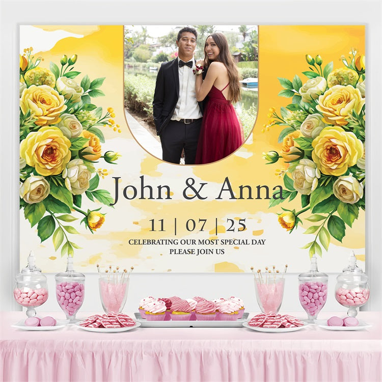 Backdrop Hochzeit Bright Floral Personalisierte Backdrop BRP4-122