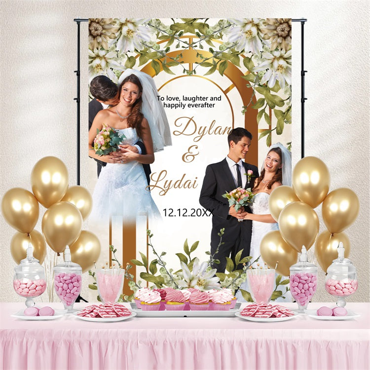 Floral Wedding Backdrop Weiß Blossom Arch Custom Backdrop BRP4-127