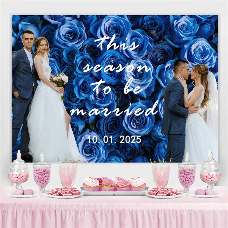 Hochzeit Backdrops Blaue Rose Romance Custom Backdrop BRP4-131