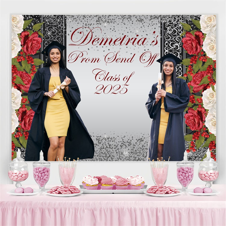 2025 Graduation Backdrop Elegante Rose Individuelle Graduation Party Backdrop BRP4-185