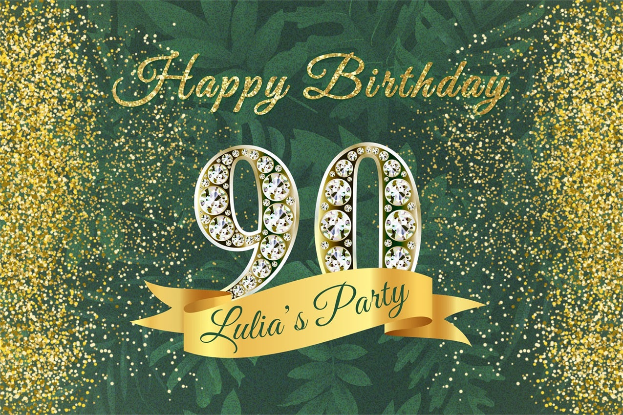 Geburtstag Backdrop Personalisierte Lila Königlich Rahmen 90th Backdrop BRP4-30