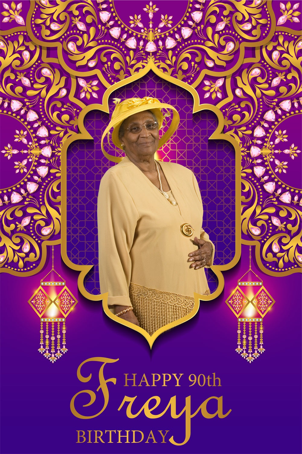 Personalisierte 40th Geburtstag Backdrop Mosque Lantern Backdrop BRP4-31