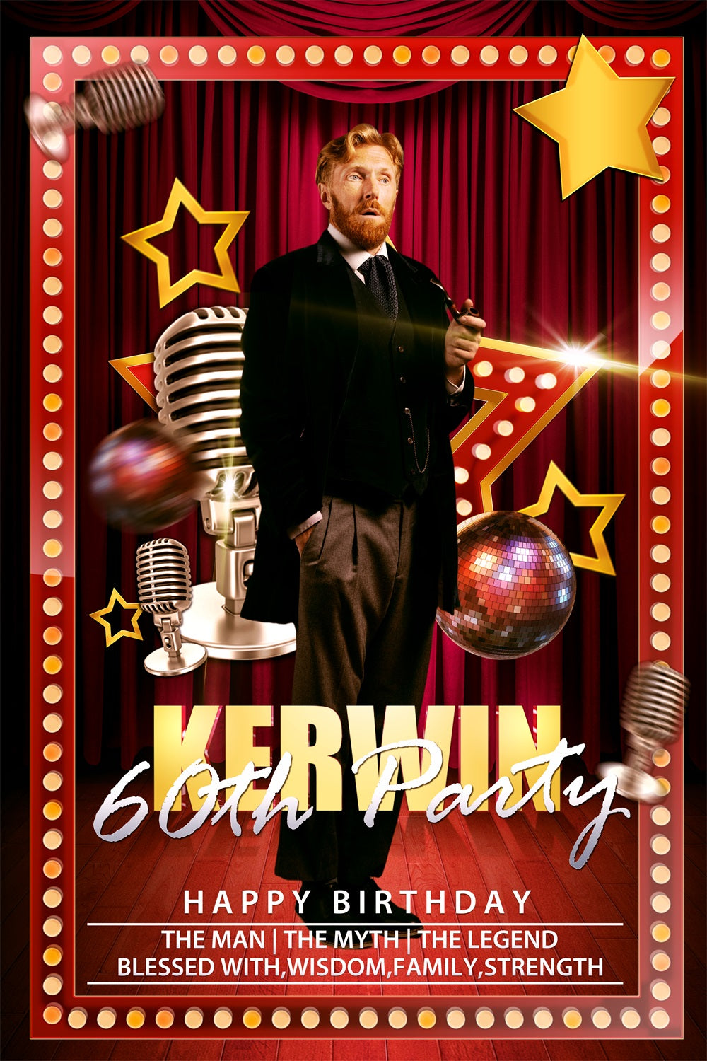 Customised Geburtstag Backdrop Sparkling 30th Champagner Konfetti Backdrop BRP4-39