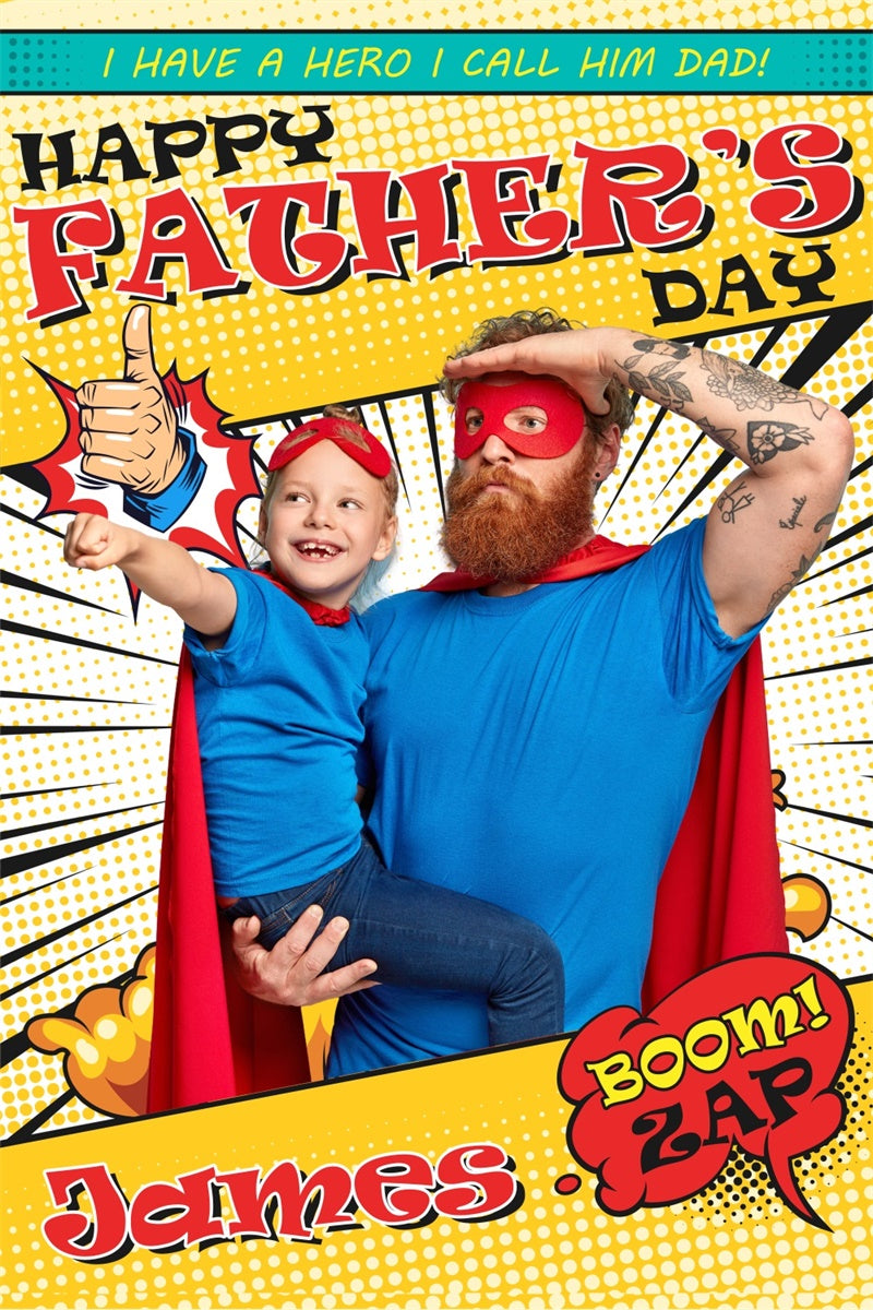 Vatertag Backdrop Ideen Bunte Comic-Stil benutzerdefinierte Backdrop BRP4-65