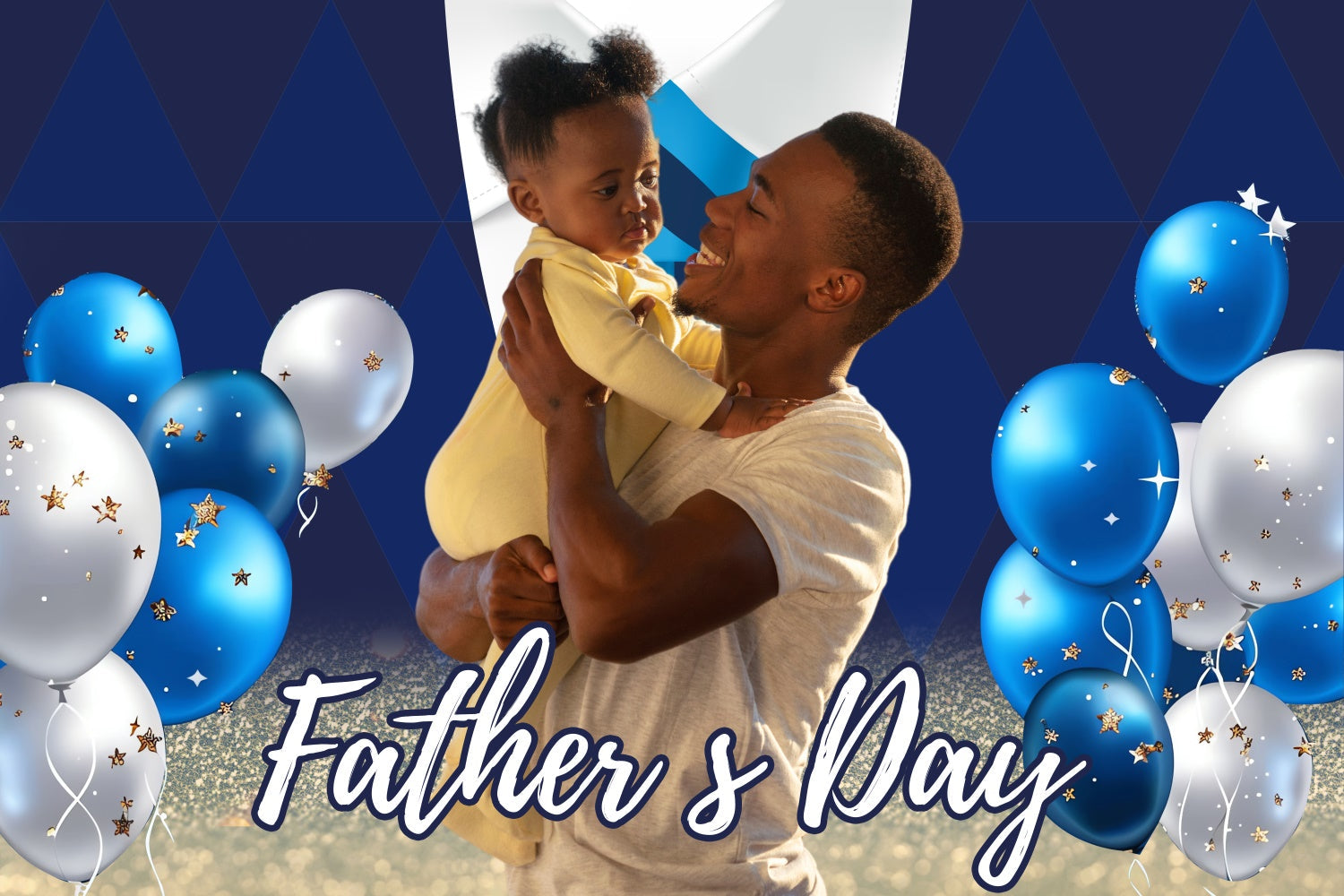 Vatertags-Hintergrund funkelnde Luftballons eleganter benutzerdefinierter Hintergrund BRP4-67