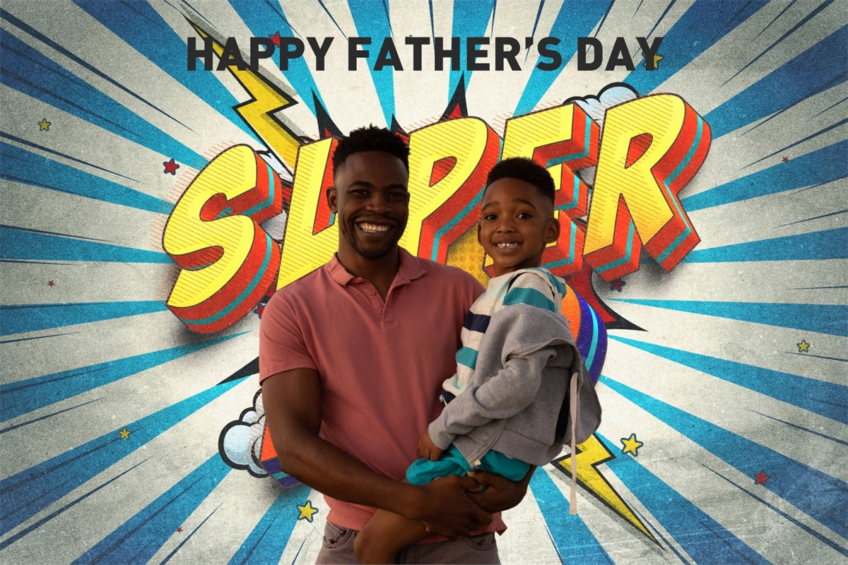 Vatertag Hintergrund Ideen Blau Comic Rays Personalisierte Hintergrund BRP4-83