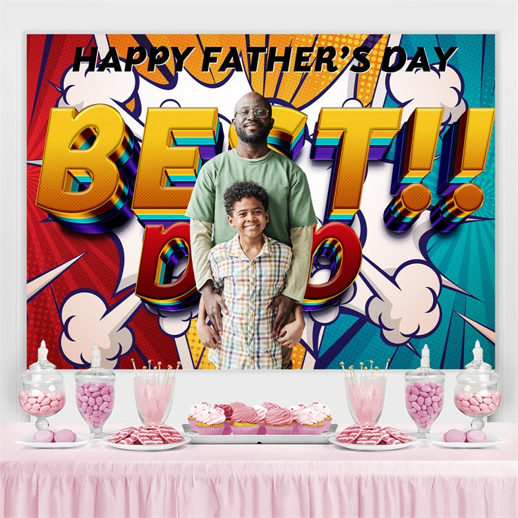 Vatertag Fotokulisse Gold Buchstaben Comic Custom Backdrop BRP4-84