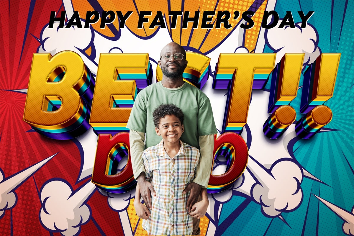 Vatertag Fotokulisse Gold Buchstaben Comic Custom Backdrop BRP4-84