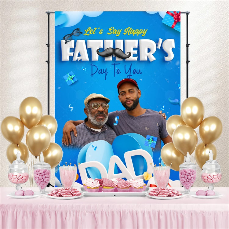 Vatertag Backdrop Geschenk Blau Celebration Individuelles Backdrop BRP4-95