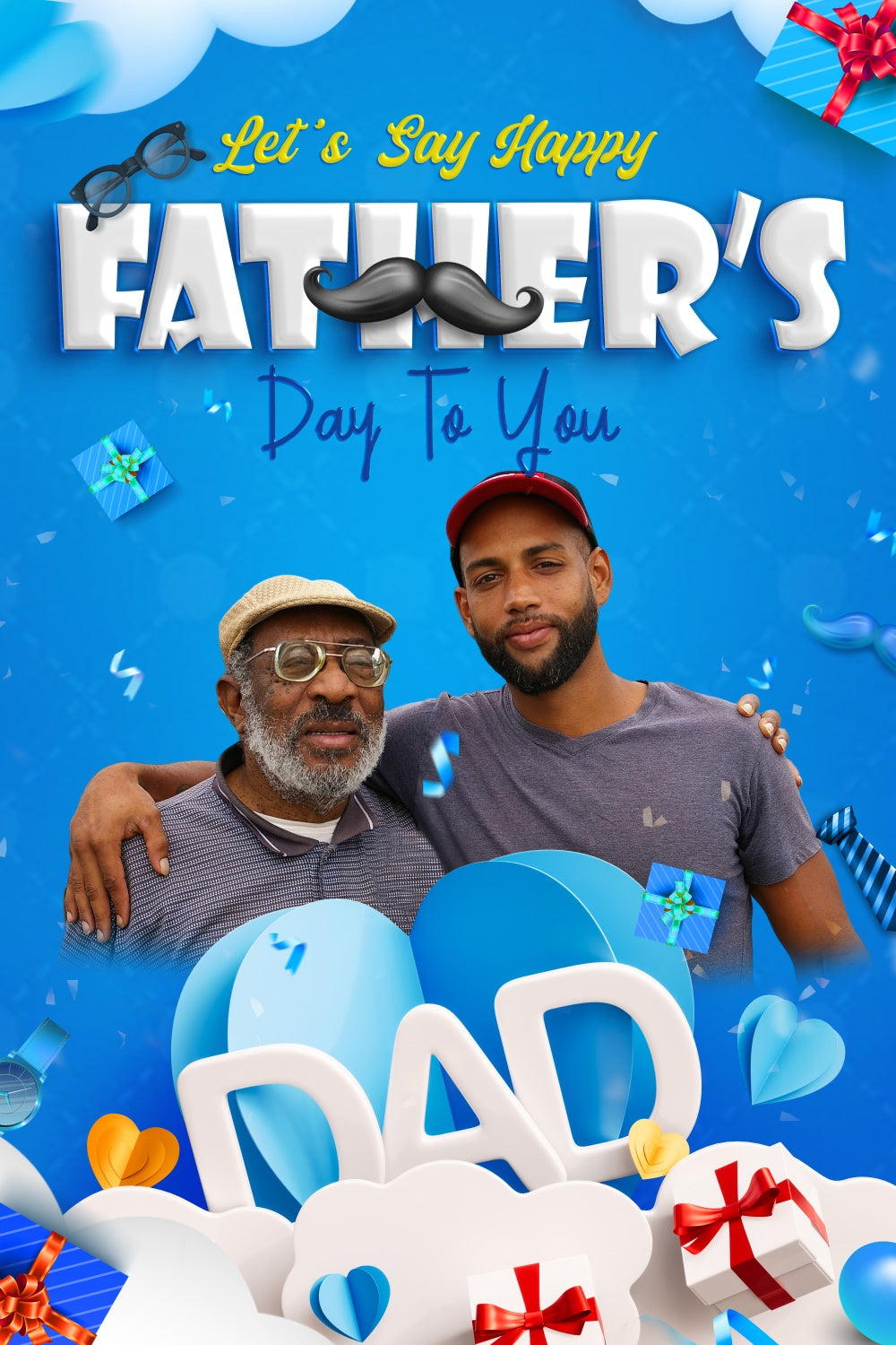 Vatertag Backdrop Geschenk Blau Celebration Individuelles Backdrop BRP4-95